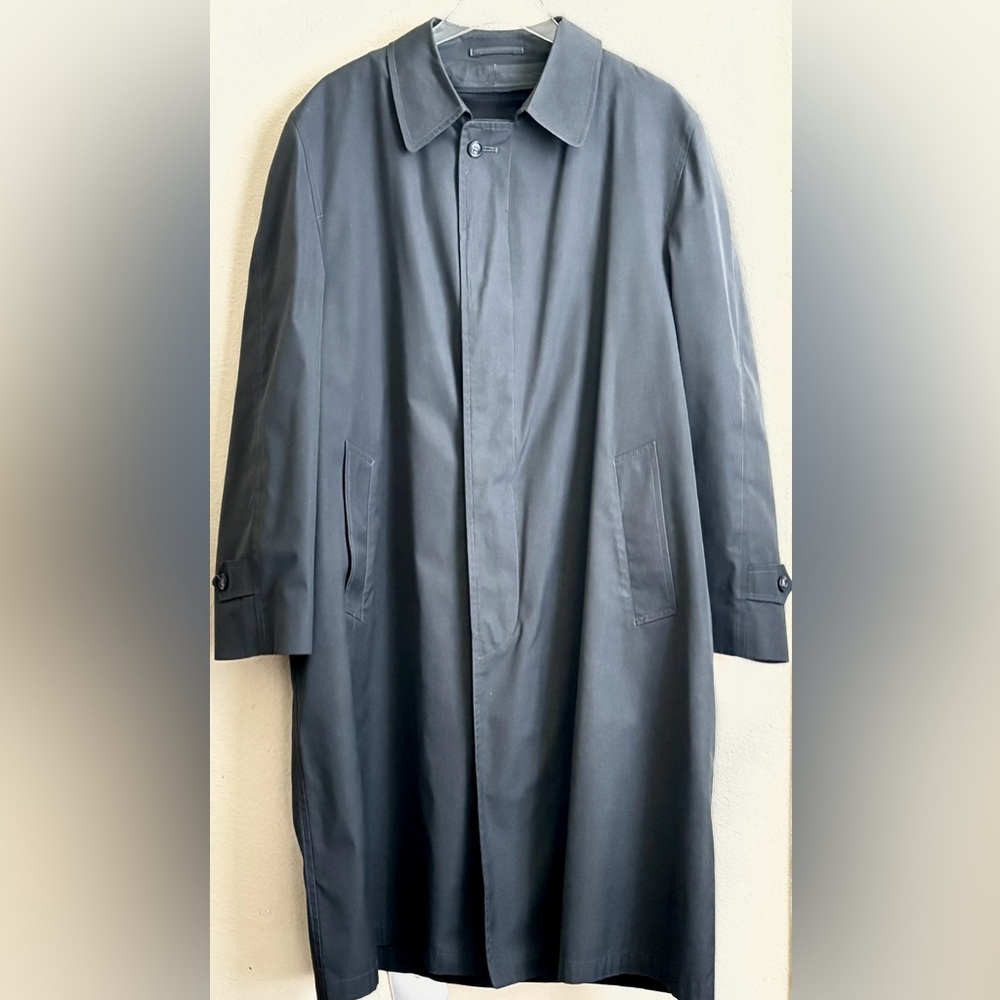 Vintage Christian Dior Monsieur Trench Rain Coat Size 44R Gray